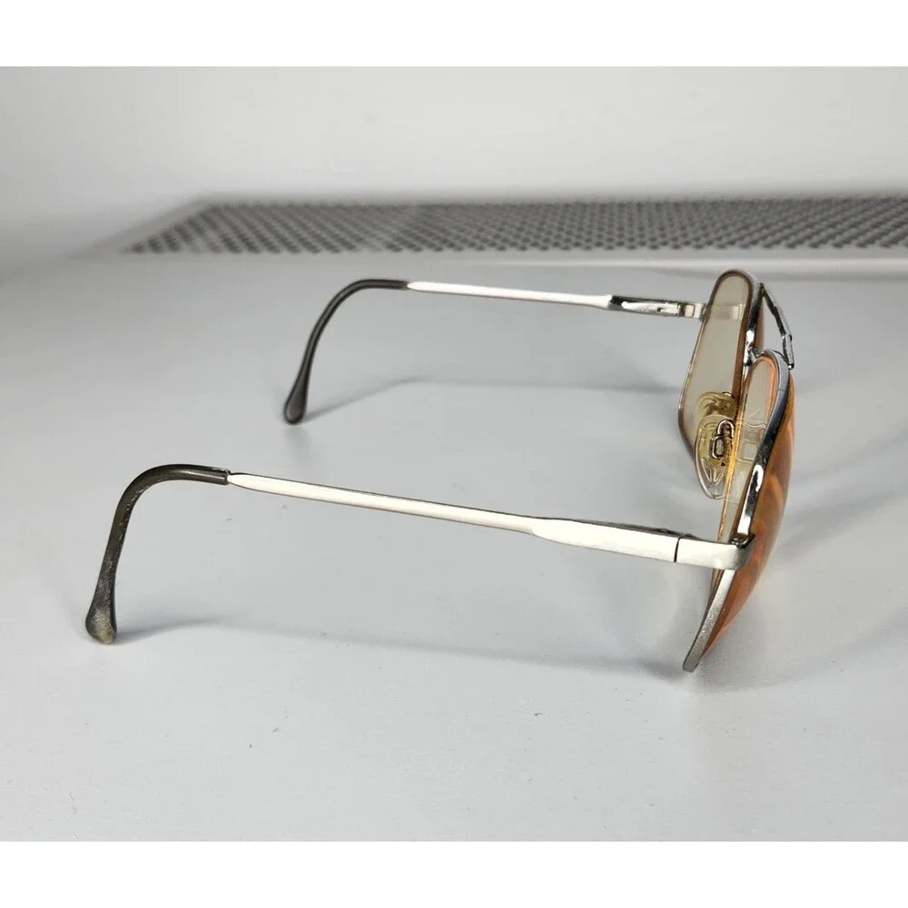 Vintage Luxottica Kuxx Aviator Eye Glasses Silver Sturdy Frame 62018 Italy 150
